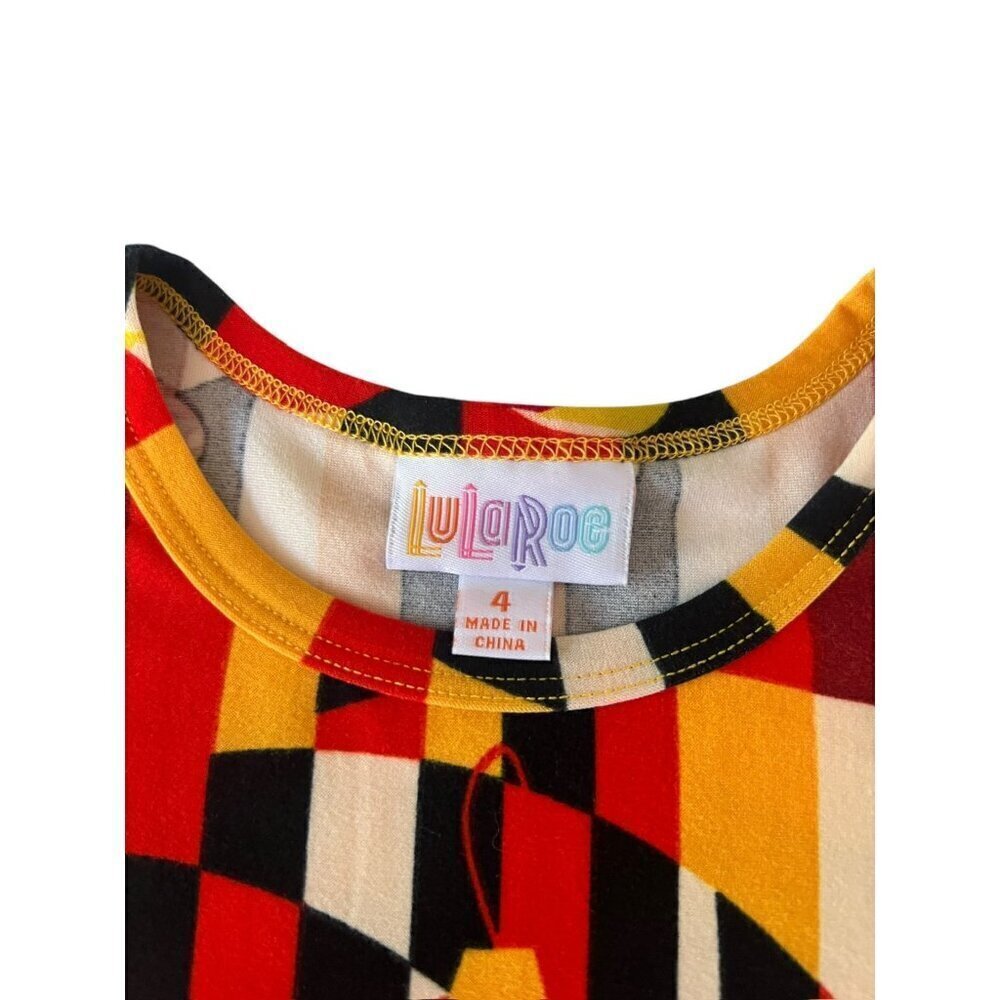 LuLaRoe Gracie Girls Red, Black & Yellow Top - Picture 3 of 6